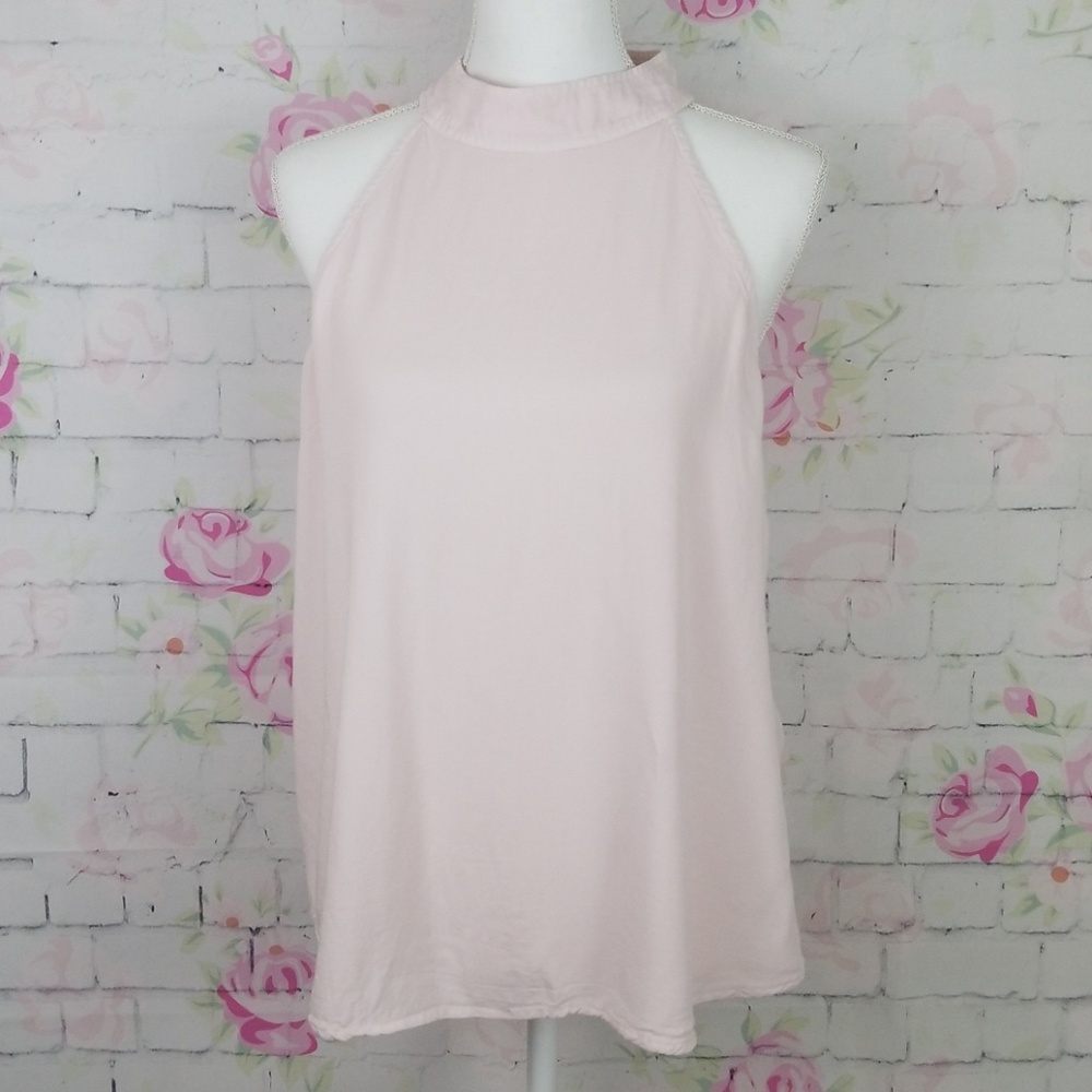Anthropologie Cloth & Stone pink halter tank sz L